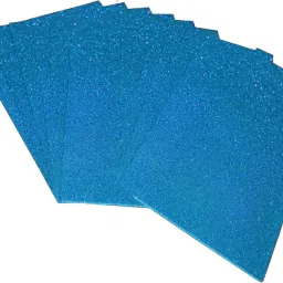 Blue Art & Craft Glitter Foam Sheet Paper - A4 Size Set of 10 Sheets-image-47