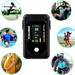 AMBITECH High Accuracy Fingertip Pulse Oximeter, SpO2, Perfusion Index with OLED Display (Made in India-Black) (1 YEAR WARRANTY) Pulse Oximeter image 3
