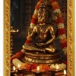 Divine Hanuman Ji photo frame-12x9 with glowing golden aura Religious Frame-7