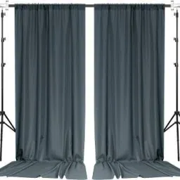 VK Vistook Dark grey Decoration Backdrop Curtain Background Wedding Parties 5x12Ft Set of 2 Reflector-image-49