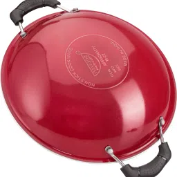 navrang NONSTICK APPACHETTY WITH SS LID, NON INDUCTION,RED Appachatty with Lid 1.1 L capacity 23 cm diameter image 2