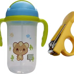 Eco-friendly Baby Water Bottle 350ml With Straw Children Kettle Drinkware And Baby Nail Cutter-26