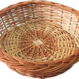 Round Shape Cane Flower/Gift/ Kitchen Baskets Multiuse, 16x10x2.5 in, (Set of 1) Bamboo Fruit & Vegetable Basket-image-37