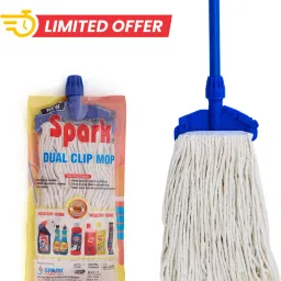 Dual Clip Mop | 100% Pure Cotton | Stainless Steel Handle | Easy Floor Cleaning Mop Set-picture-28