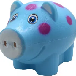 Cute Polka Dot Pig Piggy with Lock & Key for Kids and Adults Coin Bank-image-4