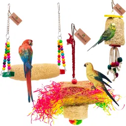 Pack Of 3 Bird Toys Swing, Foraging Shradder Toys Cage Hanging For Bird Wooden Chew Toy, Training Aid, Perch For Bird-image-21