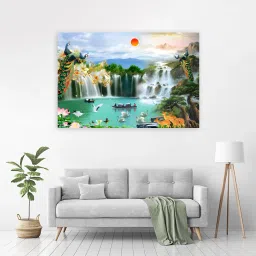 91 cm waterfall Scenery (Posters-36Inch X 24Inch) Self Adhesive Sticker-image-88