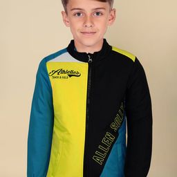 Allen Solly Junior Boys Colourblocked Bomber with Patchwork Jacket-image-6