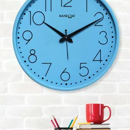 RANDOM Embossed Blue & Black Printed Contemporary Wall Clock-23