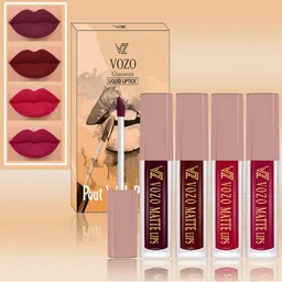 VOZO Set Of 4 Soft & Comfortable Matte Finish Liquid Lipsticks-102-103-104-105-5