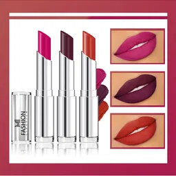 MI FASHION Set Of 3 Creme Matte Long Lasting Lipstick-10.5gm-image-39