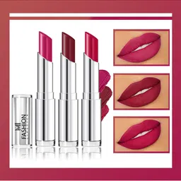 MI FASHION Set Of 3 Creme Matte Long Lasting Lipstick-10.5gm-image-106
