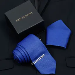 LOUIS STITCH Men Blue Checked Italian Silk Necktie Accessory Gift Set-image-79