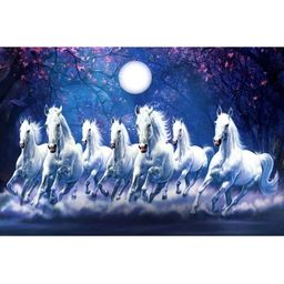 British Terminal White & Blue Seven Running Horses Wall Sticker-48