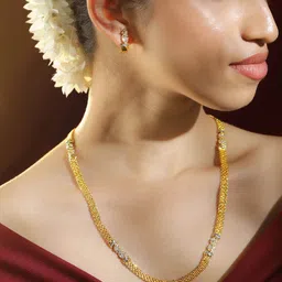 Rubans Women 22K Gold-Plated AD & Cubic Zirconia Studded Necklace & Earrings Set-45