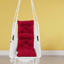 Patiofy Premium White & Red Square-Shaped Comfortable Hammock Swing Chair With Cushion-11