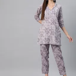 Readiprint Fashions Women Bandhani Printed Regular Pure Cotton Kurti with Trousers-39