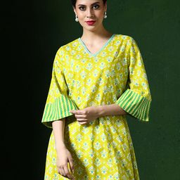 Jaipur Kurti Women Ethnic Motifs Printed Fusion Cotton Anarkali Kurtas-picture-42