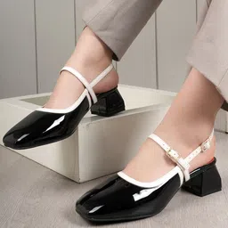 The Cozy Queen Women Embellished Block Mules Heels with Buckles-10
