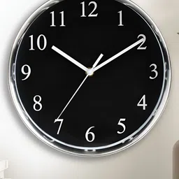 Home Centre Black & White Round Contemporary Wall Clock-image-66