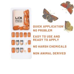 LICK Press On Nails 12 Pcs Artificial Reusable Acrylic Stick on Nails Set Nails Extension image 5