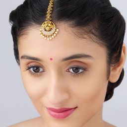 Kushal's Fashion Jewellery Gold Plated Stone Studded Mang Tikka-22