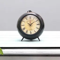 pristine interiors Mordern Brown Wood & MDF Table Clock-picture-1