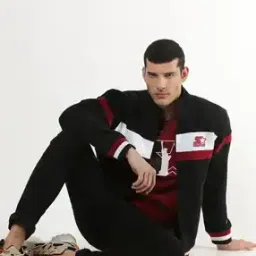 High-Neck Sweatshirt with Placement Logo Print-image-24