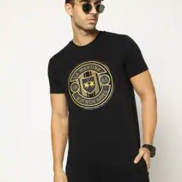 Cotton Stretch Slim Fit Textured Reflective Print Crew-Neck T-Shirt-image-27
