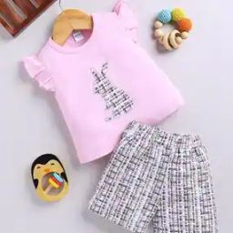 Infants Rabbit Embroidered Top & Shorts Set-picture-40