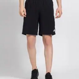 Men Regular Fit Running Shorts with Brand Print-image-2