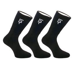 FOOTPRINTS Pack of 3 Black Solid Bamboo Cotton Calf Length Socks-13
