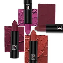 PERPAA Set of 4 Long Lasting Smooth Texture Cremy Matte Lipstick - Shade 52-55-58-80-46