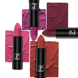 PERPAA Set of 4 Long Lasting Smooth Texture Cremy Matte Lipstick - Shade 55-58-60-96-35