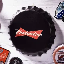 eazywagon Black Metal Budweiser Black Wall Decor-picture-14