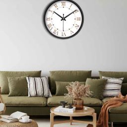 olive tree Black Round 8 Inches Plastic Table Clock-picture-38