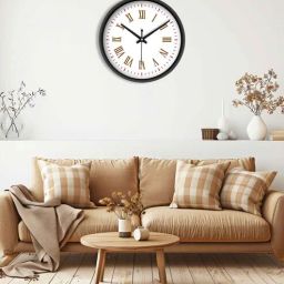 olive tree Black Round 8 Inches Plastic Table Clock-picture-12