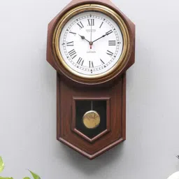 pristine interiors Pendulum Brown Wood & MDF Pendulum Wall Clock-picture-37