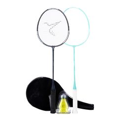 Adult Badminton Racket BR 100 Set Starter Black Green-2