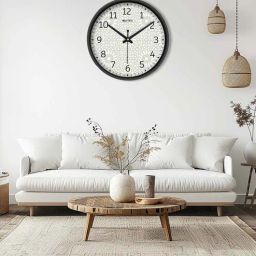olive tree Black Round 8 Inches Plastic Table Clock-picture-49