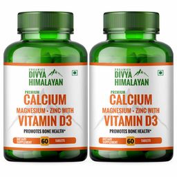Divya Himalayan Premium Calcium Magnesium + Zinc with Vitamin D3,  60 tablet(s)  Unflavoured (Pack of 2) -16