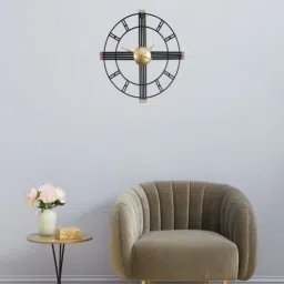 decorativs Black & Gold Iron Novelty Wall Clock-picture-20
