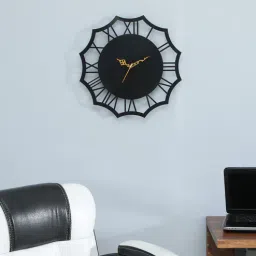 mint furnish Decorative Black Iron Wall Clock-picture-2