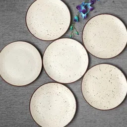 Freakway Handmade & Handcrafted Ceramic Stoneware Cream White Plate(10.6 inch Diameter) Set of 6 | Scratch Resistant |Microwave and Dishwasher Safe | Set of 6 |-picture-18