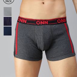 ONN Men Pack of 4 Assorted Solid Cotton Blend Short Trunk-4