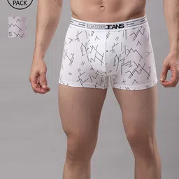 Underjeans by Spykar Men Pack of 2 Cotton Blend Trunk  -UJNPTC032White-image-88