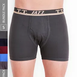 T.T. Men Pack Of 5 Jazz Pure Cotton Mid-Rise Trunk-picture-48