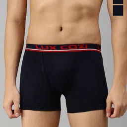 Lux Cozi Men Pack Of 3 Assorted Pure Cotton Trunks COZI_BIGSHOT_LONGS_PLAIN_AST3_3PC-image-85