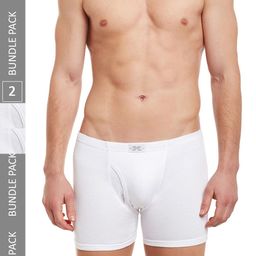 BODYX Pack Of 2 Mid-Rise Pure Combed Cotton Trunks BX19T-W-2-XXL-58