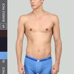 JON Men Pack Of 5 Assorted Cotton Trunks-picture-12